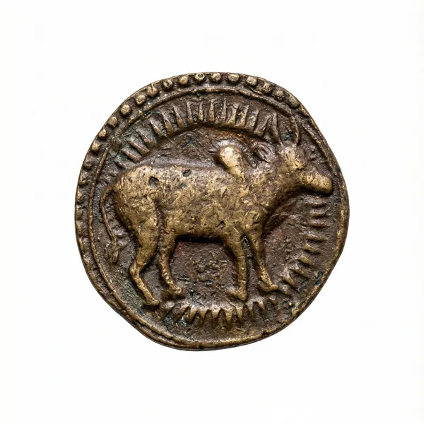 Taurus/Ox_Rashi_Zodiac_Ancient_India_Old_Collet_Rare_Coin