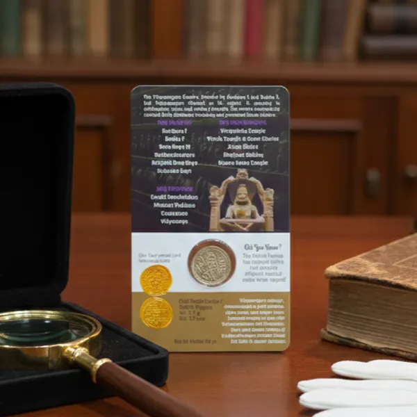 Gold_Plated_The_Vijayanagara_Empire_–_Gold_Varaha_Reproduction/Educational_Card_With_Coin