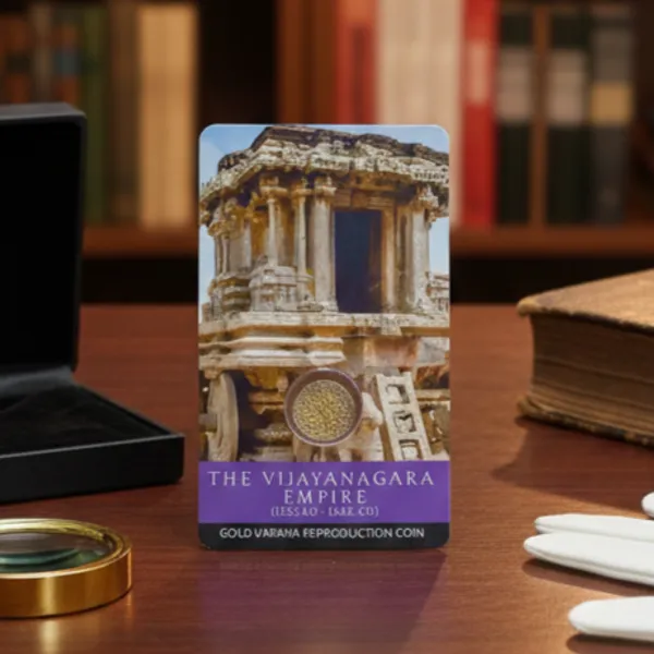 Gold_Plated_The_Vijayanagara_Empire_–_Gold_Varaha_Reproduction/Educational_Card_With_Coin