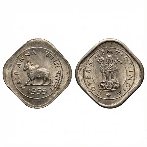 Small_Half_Anna_1955_Bull_India_Old_Coin