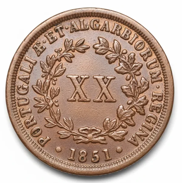 20_Cash_Reis_1851_Portuguese_India_Old_Copper_Coin