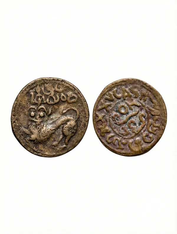 X_Cash_Tiger_Ancient_India_Old_Copper_Coin