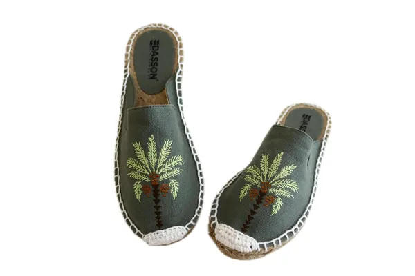 Grey_Cotton_Fabric_&_Jute_Mules_For_Women