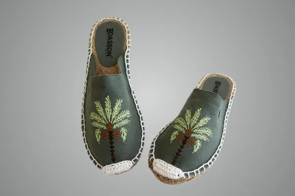 Grey_Cotton_Fabric_&_Jute_Mules_For_Women