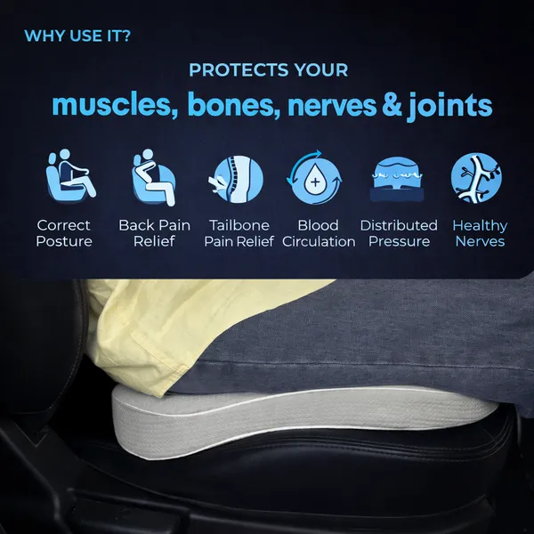 Grey_Posturemax_Car_Wedge_Seat_Cushion