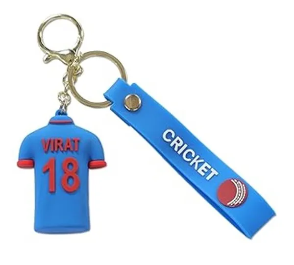 Virat_Kohli_Indian_Cricket_Jersey_3D_Silicone_Keychain_With_Amazing_Belt_Or_Ribbon,_Blue