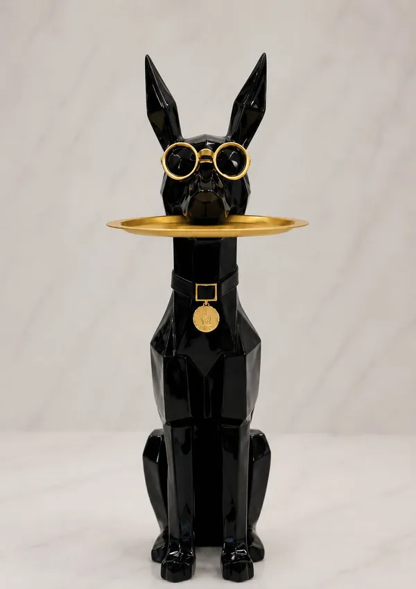 Black_Ceramic_The_Artisan_Dog_Tray_Stand