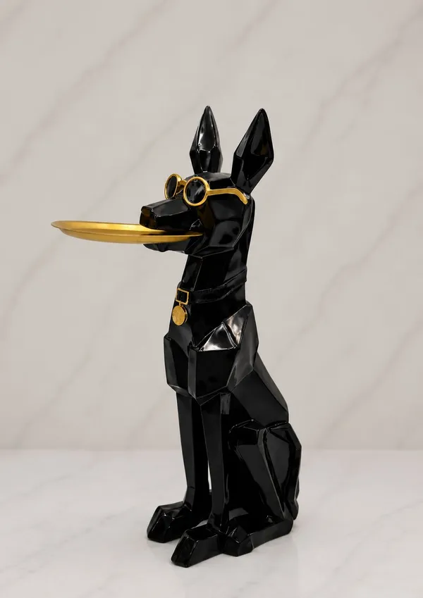 Black_Ceramic_The_Artisan_Dog_Tray_Stand