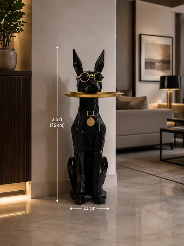 Black_Ceramic_The_Artisan_Dog_Tray_Stand
