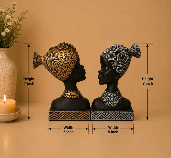 Golden_And_Silver_Ceramic_Royal_Tribal_Couple_Busts