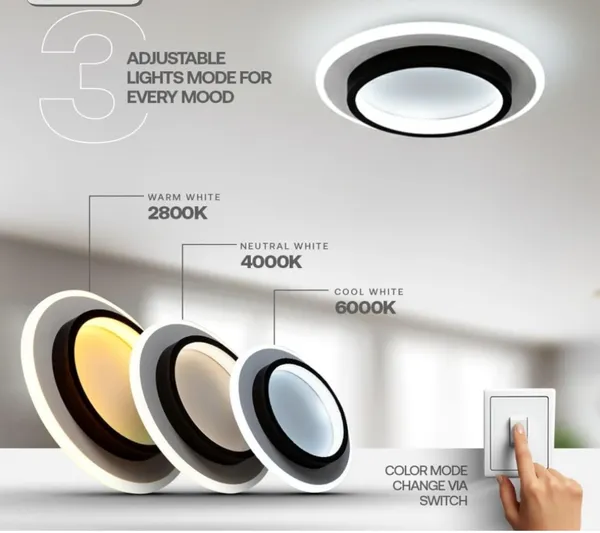 LED_Ceiling_Light_(Round)_For_Home_24W_Modern_Surface_Mount_Panel_Lamp_With_3_Color_Modes_Warm_Natural_Cool_White_Elegant_Dual_Layer_Design_For_Living_Room_Bedroom_Office_