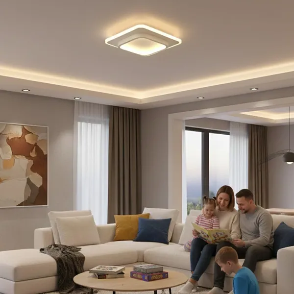 LED_Ceiling_Light_(Square)_For_Home_24W_Modern_Surface_Mount_Panel_Lamp_With_3_Color_Modes_Warm_Natural_Cool_White_Elegant_Dual_Layer_Design_For_Living_Room_Bedroom_Office_