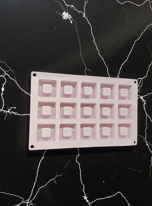 15-Cavity_Geometric_Square_Ring_Silicone_Chocolate_Mould_|_Non-Stick_Food-Grade_Flexible_Mold_for_Chocolate,_Candy,_Fondant,_Jelly_&_Baking