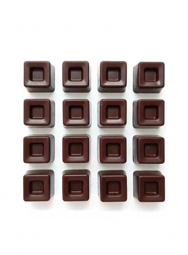 15-Cavity_Geometric_Square_Ring_Silicone_Chocolate_Mould_|_Non-Stick_Food-Grade_Flexible_Mold_for_Chocolate,_Candy,_Fondant,_Jelly_&_Baking
