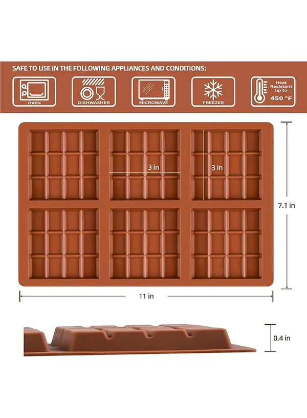 6_Cavity_Silicone_Moulds,_Rectangle_Section_For_Soap_Making,_Cake_Mold_Handmade_Diy_Baking_Tools,_6_Cells_12_Sections_Silicone_Mould
