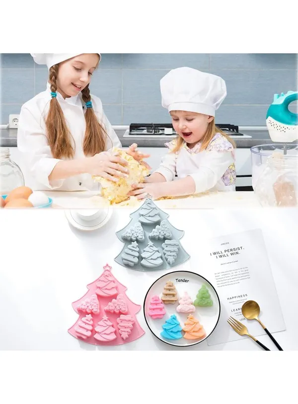 6-Cavity_Christmas_Tree_Silicone_Mold_|_Assorted_Tree_Shapes_|_Non-Stick,_Flexible_Muffin,_Cake_&_Dessert_Mould