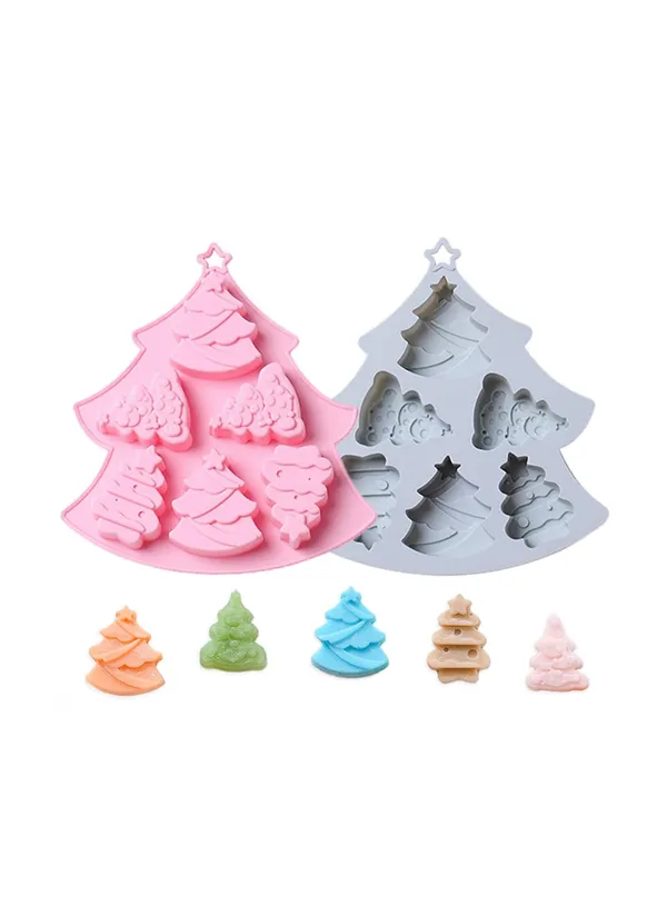 6-Cavity_Christmas_Tree_Silicone_Mold_|_Assorted_Tree_Shapes_|_Non-Stick,_Flexible_Muffin,_Cake_&_Dessert_Mould