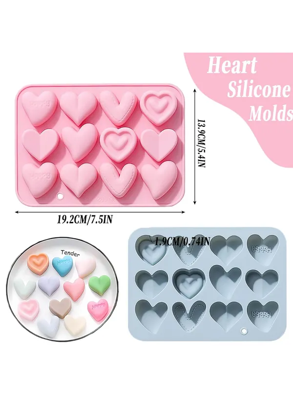 12-Cavity_Heart_Silicone_Mold_|_Non-Stick,_Flexible_|_For_Chocolate,_Muffin_&_Desserts