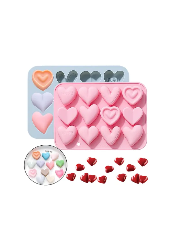 12-Cavity_Heart_Silicone_Mold_|_Non-Stick,_Flexible_|_For_Chocolate,_Muffin_&_Desserts