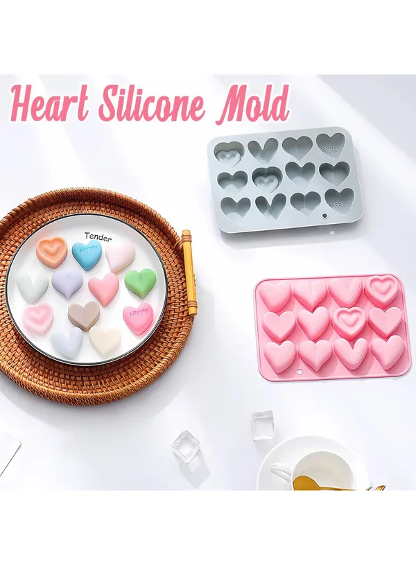 12-Cavity_Heart_Silicone_Mold_|_Non-Stick,_Flexible_|_For_Chocolate,_Muffin_&_Desserts