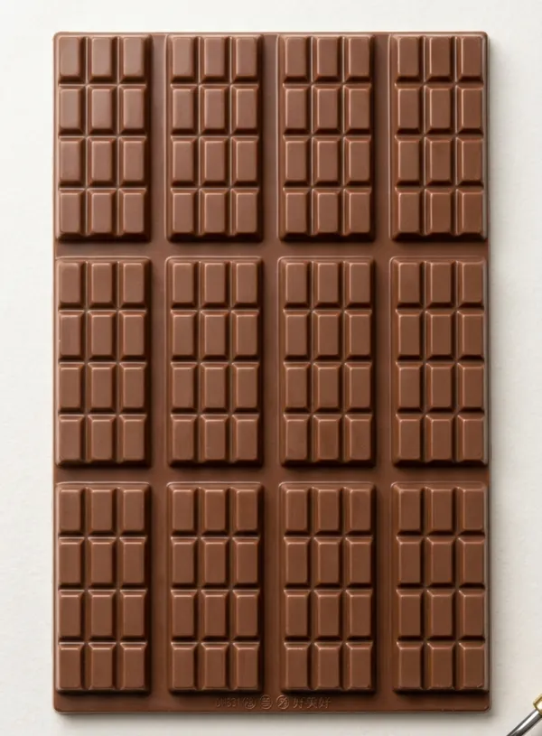 12_Cavity_Mini_Chocolate_Bar_Silicone_Mold_?_Rectangle_Candy_&_Chocolate_Making_Tray,_Non-Stick_Baking_Mould