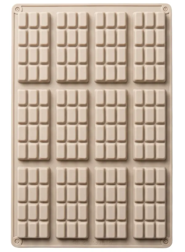 12_Cavity_Mini_Chocolate_Bar_Silicone_Mold_?_Rectangle_Candy_&_Chocolate_Making_Tray,_Non-Stick_Baking_Mould