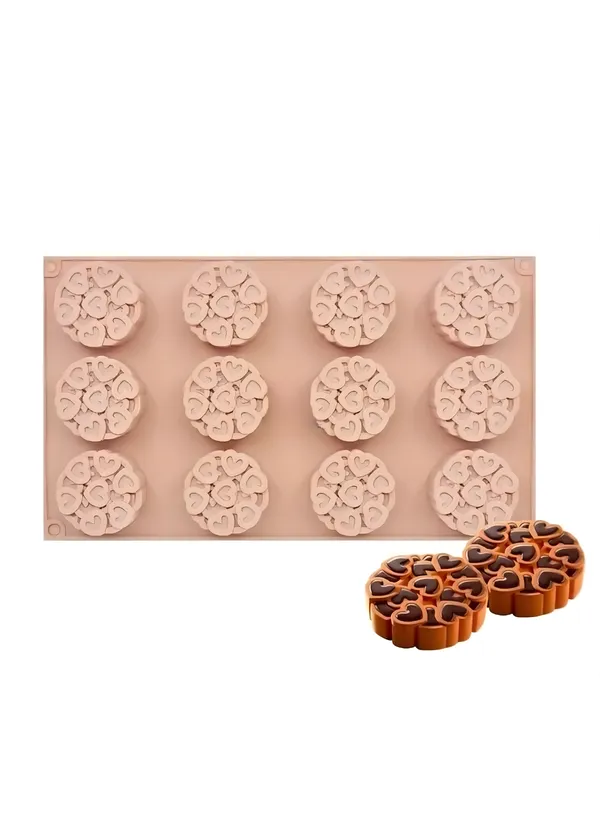 12-Cavity_Intertwined_Heart_Silicone_Chocolate_Mold_?_Non-Stick,_Food-Grade_Round_Mould_for_Chocolates,_Baking,_Candy_&_DIY_Crafts