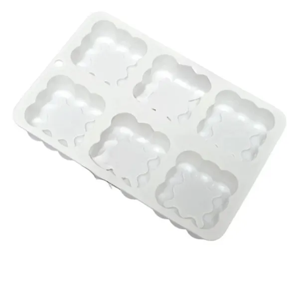 6_Cavity_3D_Cloud/Pillow_Puffy_Square_Silicone_Chocolate_Mold