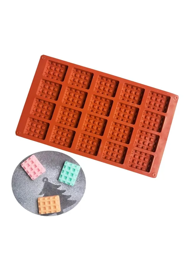 20_Cavity_Mini_Waffle_Shape_Silicone_Mould_Non_Stick_Baking_Tray