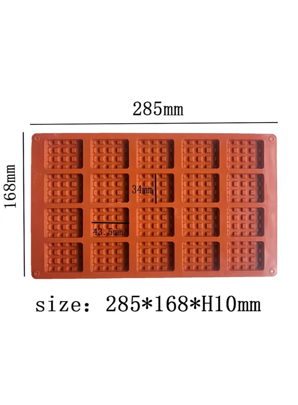20_Cavity_Mini_Waffle_Shape_Silicone_Mould_Non_Stick_Baking_Tray