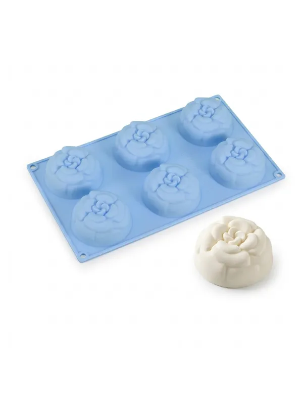 6-Cavity_Peony_Flower_Silicone_Mold_Tray_|_Non-Stick,_Flexible_|_For_Chocolate,_Jelly_&_Desserts
