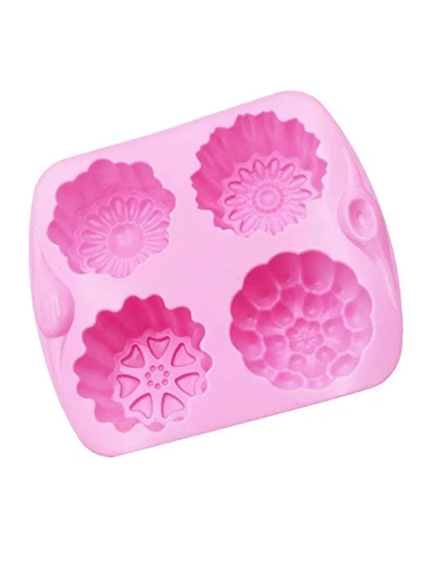 4_Cavity_Flower_Shape_Silicone_Mould,_Reusable_Non_Stick_Moulds_For_Soaps,_Chocolates,_Jelly_&_Desserts,_Flexible_Food_Grade_Bakeware_For_Home_&_Diy_Use