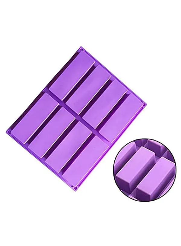 8_Cavity_Plain_Rectangle_Shape_Silicone_Mould,_Handmade_Soap_And_Candle_Mold,_Chocolate_Bar_Mould_And_Jelly_Dessert_Mould