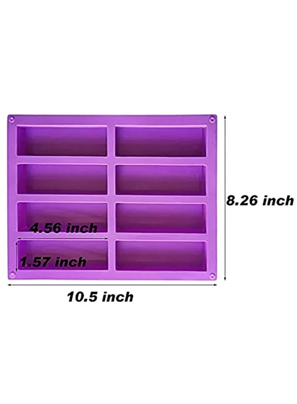 8_Cavity_Plain_Rectangle_Shape_Silicone_Mould,_Handmade_Soap_And_Candle_Mold,_Chocolate_Bar_Mould_And_Jelly_Dessert_Mould