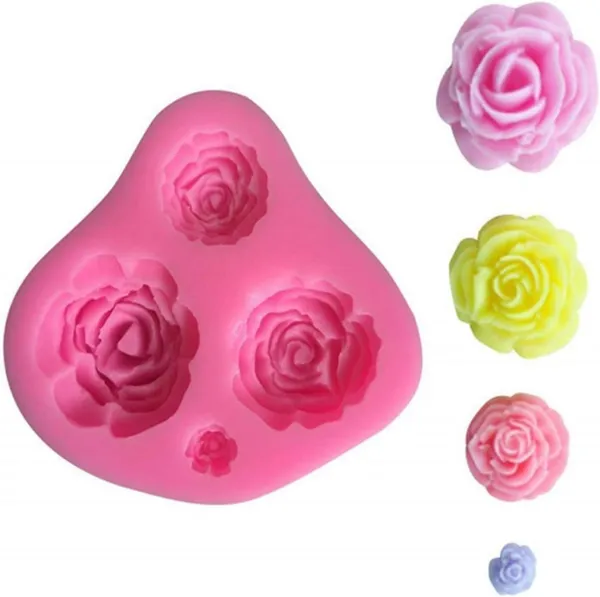 4_Cavity_Rose_Shape_Silicone_Fondant_Marzipan_Mould_Decorating_Cake