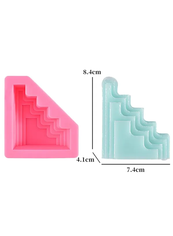 Cake_3D_Silicon_1_Cavity_Geometric_Staircase_Abstract_Shape_Silicon_Candle_Moulds