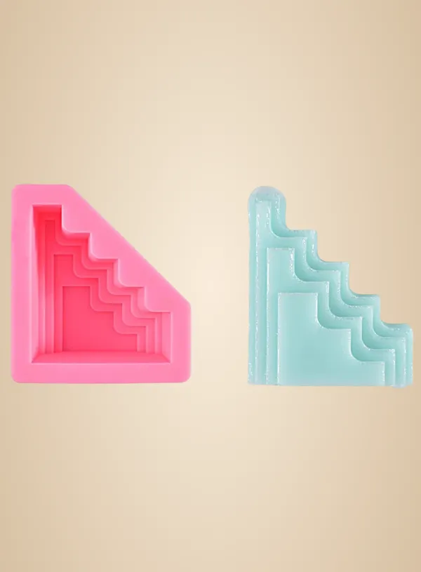 Cake_3D_Silicon_1_Cavity_Geometric_Staircase_Abstract_Shape_Silicon_Candle_Moulds