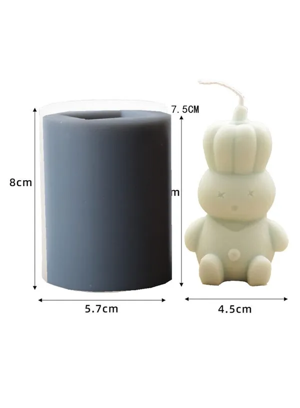 Cake_3D_Silicon_1_Cavity_Pumpkin_Robot_Shape_Shape_Silicon_Candle_Mould