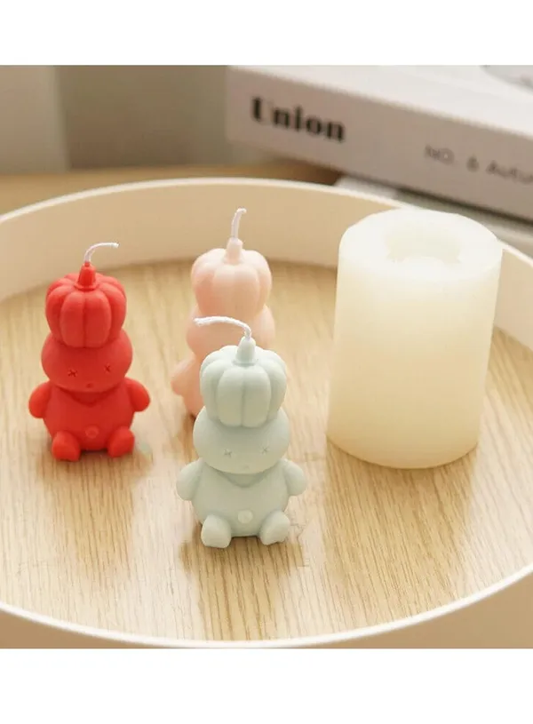 Cake_3D_Silicon_1_Cavity_Pumpkin_Robot_Shape_Shape_Silicon_Candle_Mould