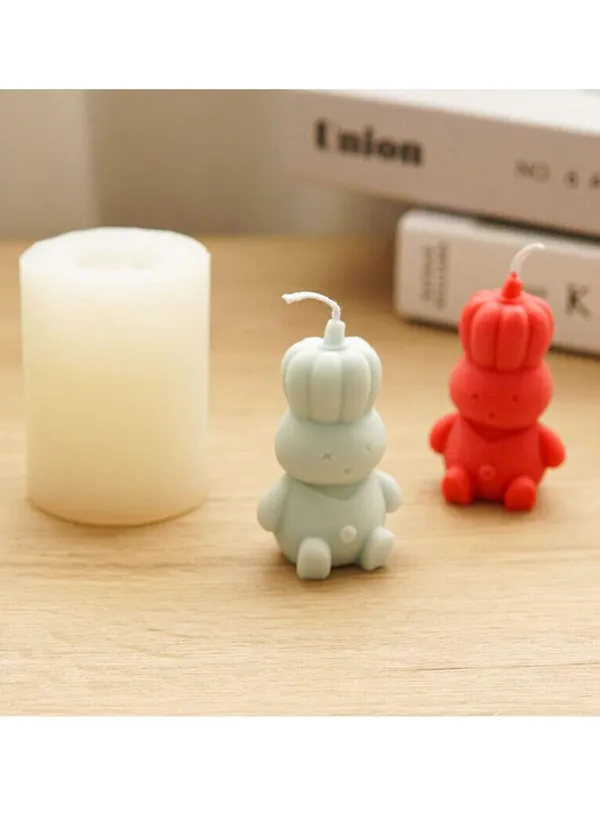 Cake_3D_Silicon_1_Cavity_Pumpkin_Robot_Shape_Shape_Silicon_Candle_Mould