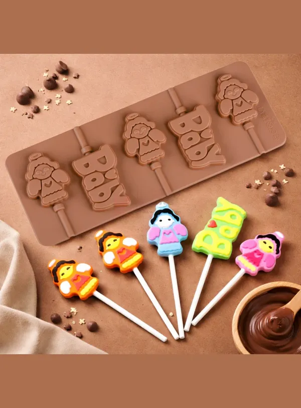 5-Cavity_Angel_Baby_Lollipop_Silicone_Mold_?_Non-Stick_Chocolate,_Candy_&_Baking_Mould_for_DIY_Treats