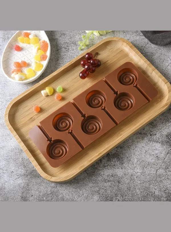6-Cavity_Round_Lollipop_Silicone_Mold_?_Flexible_Non-Stick_Chocolate,_Candy_&_Baking_Mould
