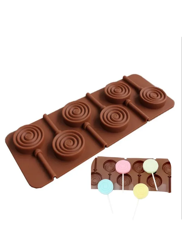 6-Cavity_Round_Lollipop_Silicone_Mold_?_Flexible_Non-Stick_Chocolate,_Candy_&_Baking_Mould