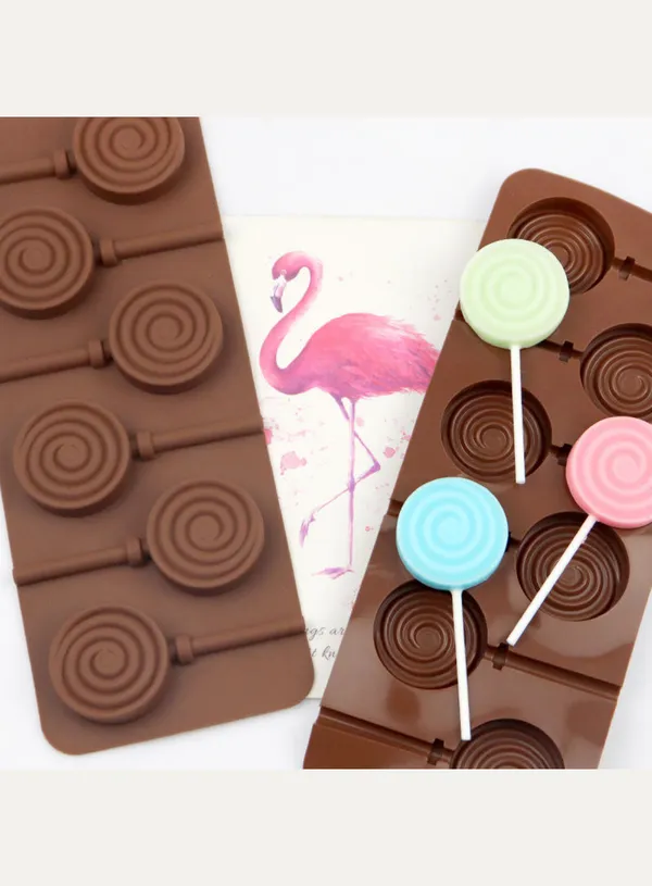 6-Cavity_Round_Lollipop_Silicone_Mold_?_Flexible_Non-Stick_Chocolate,_Candy_&_Baking_Mould