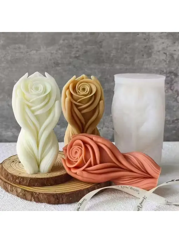 3D_Hand-Cupped_Rose_Pillar_Silicone_Candle_Mold_|_Non-Stick_Flexible_DIY_Mold_for_Wax_Candle,_Soap_&_Resin_Making