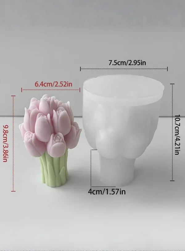 3D_Realistic_Tulip_Flower_Bouquet_Silicone_Candle_Mold_|_Non-Stick_Flexible_DIY_Mold_for_Wax_Candle,_Soap_&_Resin_Making