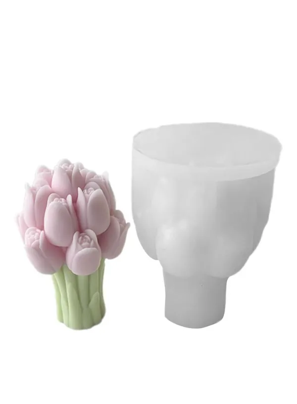 3D_Realistic_Tulip_Flower_Bouquet_Silicone_Candle_Mold_|_Non-Stick_Flexible_DIY_Mold_for_Wax_Candle,_Soap_&_Resin_Making