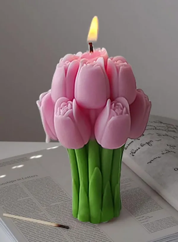 3D_Realistic_Tulip_Flower_Bouquet_Silicone_Candle_Mold_|_Non-Stick_Flexible_DIY_Mold_for_Wax_Candle,_Soap_&_Resin_Making