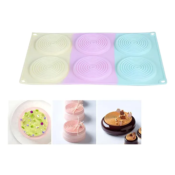 6_Cavity_Sprial_Round_Shape_Rainbow_Silicone_Mould_Silicon_Muffin_Mold