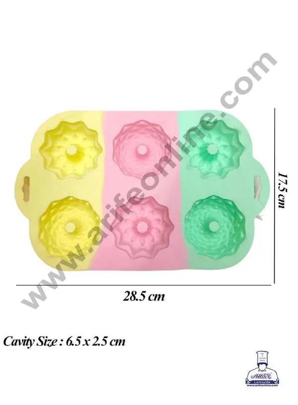 6_Cavity_Mini_Bundt_Cake_Rainbow_Silicone_Mould_For_Baking_Chocolate_Jelly_Candy_Soap_Reusable_Non_Stick_Tray_For_Diy_Crafts_Cupcakes_And_Dessert_Making
